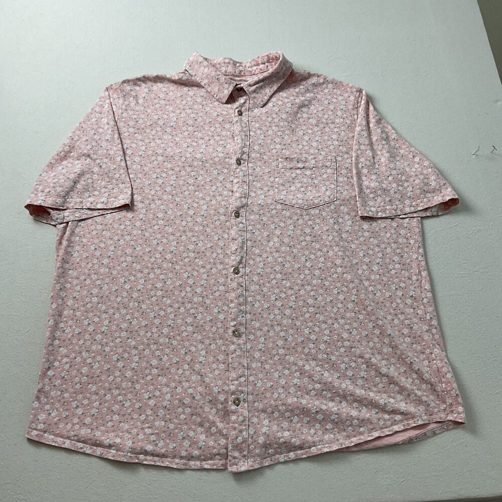 George Pink Floral Button Down Collared Cotton Shirt Mens 3XL